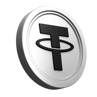 Bagian informasi platform menampilkan grafik koin Tether USDT